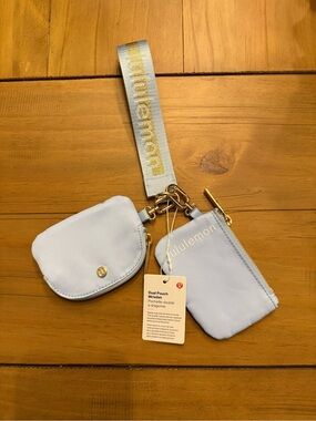 lululemon athletica Light Blue Dual Pouch Wristlet Key & Card Holder